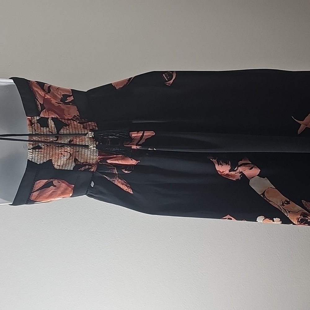 Black and Coral Halter Dress. White‎ House Black Market Size 0 Hi/lo. Flowy - Picture 5 of 11